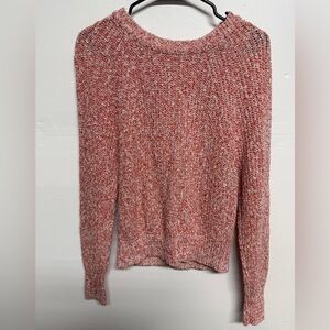 Free People Electric City Pink & White Marled Sweater XS Boho Festival